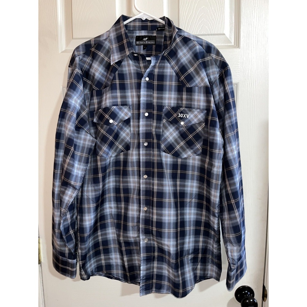 Western Express Pearl Snap Up Long Sleeve L, Carrier, Chiller Logo Down Arm